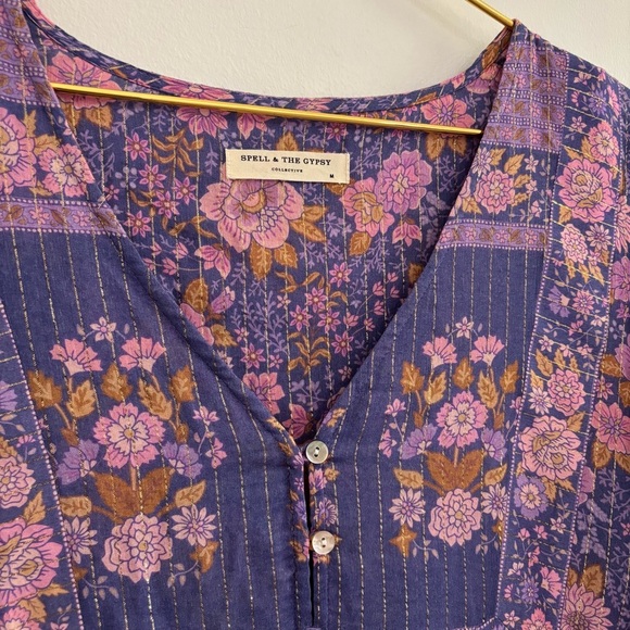 Spell & The Gypsy Collective Juniper Gown Sz M Long Maxi Dres Floral - Picture 7 of 11